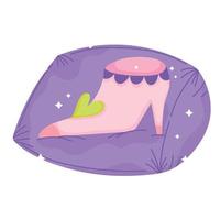 cartone animato Principessa scarpa nel cuscino icona vettore