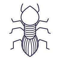 formica insetto animale nel cartone animato linea icona stile vettore