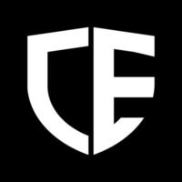 ec lettera logo con nero sfondo. ce icona design con monogramma forma. c font logo con scudo forma. ce testo logo. c icona design. ce icona design con lettera. c scudo design. ce lettera logo. vettore