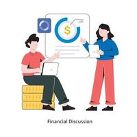 finanziario discussione piatto stile design vettore illustrazione. azione illustrazione