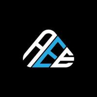 aee lettera logo creativo design con vettore grafico, aee semplice e moderno logo nel triangolo forma.