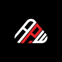 apw lettera logo creativo design con vettore grafico, apw semplice e moderno logo nel triangolo forma.