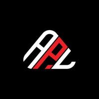 apl lettera logo creativo design con vettore grafico, apl semplice e moderno logo nel triangolo forma.