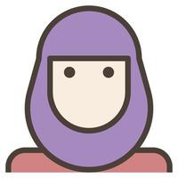 hijab musulmano islamico veli donna femmina avatar clip arte icona vettore