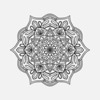 ornamentale il giro modello. nero schema mandala su bianca sfondo. vettore illustrazione.