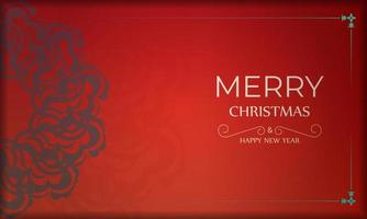 vacanza carta allegro Natale e contento nuovo anno nel rosso colore con Vintage ▾ Borgogna ornamento vettore