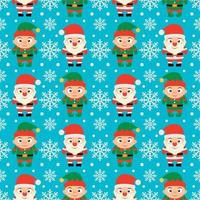 nuovo anno senza soluzione di continuità con bambini nel Santa Claus e elfo vettore