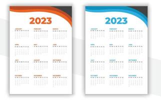 2023 parete calendario design vettore
