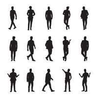 uomo d'affari silhouette impostare, moda uomo silhouette collezione