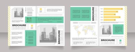 sostenibile sviluppo bifold opuscolo modello design. reddito statistiche. volantini con qr codice. metà piegare opuscolo modello impostato con copia spazio per testo. modificabile 2 carta pagina volantini vettore