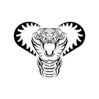 serpente testa logo portafortuna emblema. sport logo concetto vettore. vettore