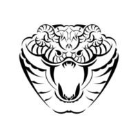 serpente testa logo portafortuna emblema. sport logo concetto vettore. vettore