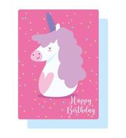 buon compleanno unicorno vettore