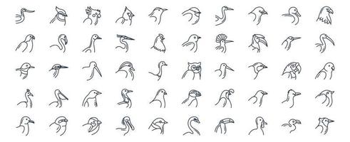 collezione di icone relazionato per uccelli, Compreso icone piace avocetta, anatra, cardinale e di più. vettore illustrazioni, pixel Perfetto impostato