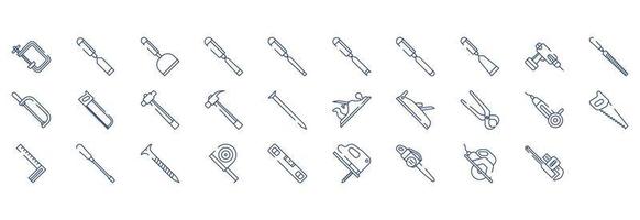collezione di icone relazionato per carpenteria Strumenti, Compreso icone piace clipper, taglio attrezzo, file e di più. vettore illustrazioni, pixel Perfetto impostato