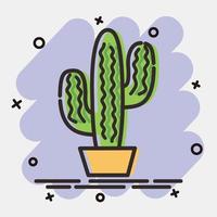 icona cactus. giorno di il morto celebrazione elementi. icone nel comico stile. bene per stampe, manifesti, logo, festa decorazione, saluto carta, eccetera. vettore