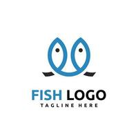 gemello pesce logo design per fresco frutti di mare o attività commerciale azienda logo vettore logo icona etichetta emblema