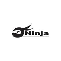 ninja guerriero icona. semplice nero ninja testa logo illustrazione vettore