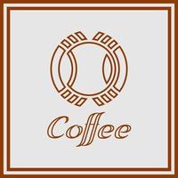 logo geometrico, linea del logo della caffetteria, design semplice, unico e moderno vettore