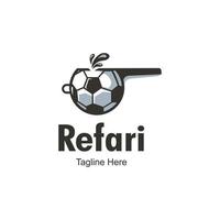 fischio logo design modello-calcio arbitro. icona di il fischio su pizzo. arbitro fischio illustrazione isolato su bianca sfondo. arbitro fischio oggetto per etichette, loghi. vettore