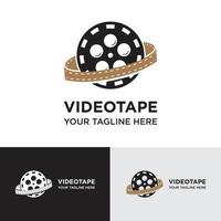 videocassetta logo design modello-film logo, film, cinema, e veloce film logo vettore. vettore