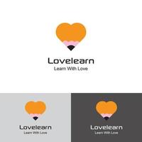 amore imparare logo design modello. vettore