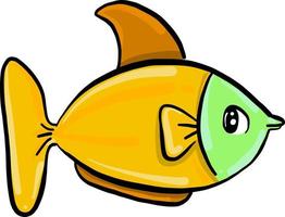 giallo pesce, illustrazione, vettore su bianca sfondo