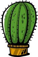 grande cactus nel un' pentola, illustrazione, vettore su bianca sfondo