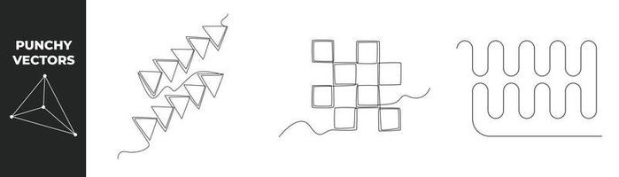 singolo uno linea geometrico forme concetto impostare. triangolare, rettangolo linea. incisivo vettore. continuo linea disegnare design grafico vettore illustrazione.