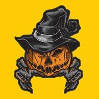 vettore illustrazione di Halloween zucca personaggio