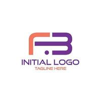 lettera fb logo design vettore