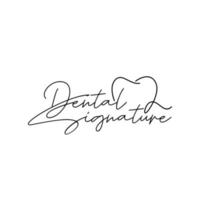 linea arte dentale firma logo vettore