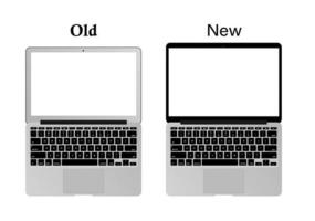 il computer portatile vecchio il computer portatile e un' nuovo il computer portatile. vettore illustrazione. realistico impostato di vecchio e nuovo taccuino illustrazione.