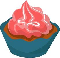 rosso cupcake, illustrazione, vettore su bianca sfondo