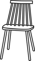 di legno sedia, icona illustrazione, vettore su bianca sfondo