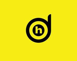 dh HD logo design vettore modello