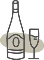 vino bottiglia e bicchiere, illustrazione, vettore su un' bianca sfondo.