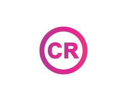 cr rc logo design vettore modello