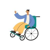 uomo disabile in sedia a rotelle vettore