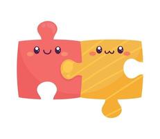 carino puzzle kawaii stile vettore