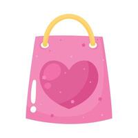 shopping Borsa con cuore vettore