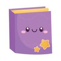 carino libro kawaii stile vettore