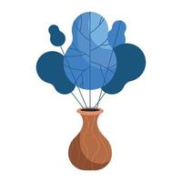 blu pianta della casa nel vaso vettore