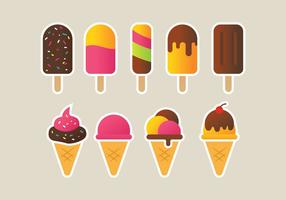 Set di icone di gelato vettore