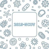 2019-ncov vettore concetto semplice telaio nel lineare stile
