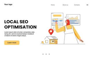 Locale SEO ottimizzazione bandiera vettore