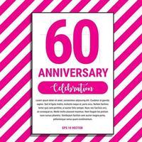 60 anno anniversario celebrazione disegno, su rosa banda sfondo vettore illustrazione. eps10 vettore
