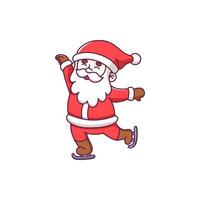 carino Santa Claus cartone animato personaggio ghiaccio pattinando