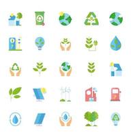 collezione di icone di ecologia e riciclaggio vettore