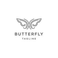 farfalla logo con linea arte stile design modello piatto vettore